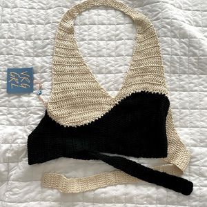 VRG GRL Afternoon Sun Crochet Halter Top